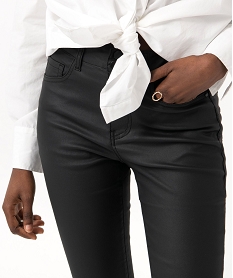 pantalon enduit taille haute coupe skinny push-up femme noirJ129401_2