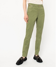 GEMO Pantalon en toile coupe slim push-up femme Vert