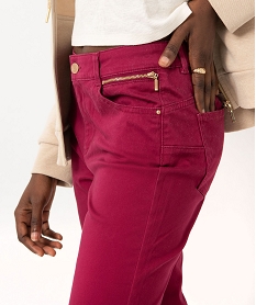 pantalon en toile coupe slim push-up femme rose pantalonsJ129701_2