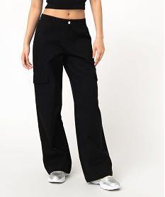 pantalon large style cargo femme noir pantalonsJ129801_2