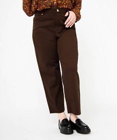 pantalon 78eme en toile denim femme grande taille brun pantalons et jeansJ130001_1