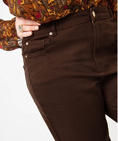 pantalon 78eme en toile denim femme grande taille brun pantalons et jeansJ130001_2