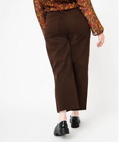 pantalon 78eme en toile denim femme grande taille brun pantalons et jeansJ130001_3