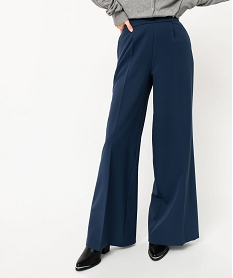 GEMO Pantalon de costume coupe large femme Bleu