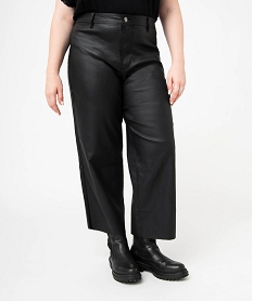 pantacourt en toile enduite femme grande taille noir pantalons et jeansJ131301_1