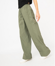 pantalon large en toile de parachute femme vertJ131501_1