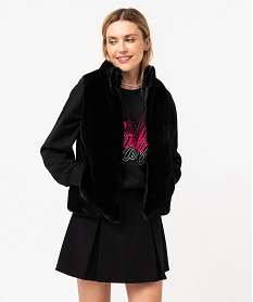 GEMO Veste sans manches en fourrure imitation femme noir standard