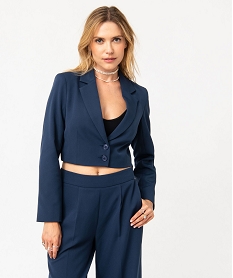 GEMO Veste de tailleur courte femme Bleu