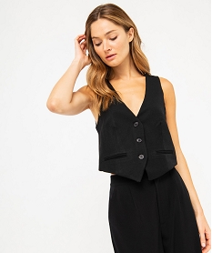 GEMO Gilet de costume femme noir standard