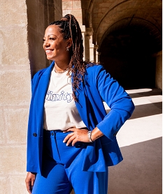 GEMO Veste de costume femme grande taille Bleu