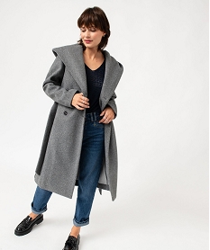 manteau femme mi-long a grand col capuche grisJ139301_1