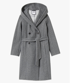 manteau femme mi-long a grand col capuche grisJ139301_4