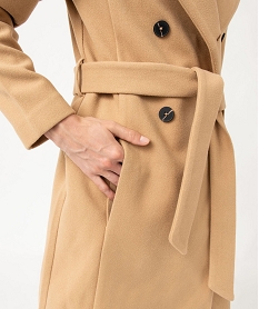 manteau femme mi-long a grand col capuche beigeJ139401_2