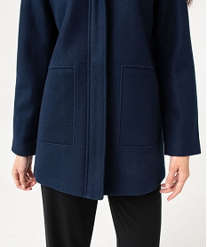 manteau court zippe a capuche doublee sherpa femme bleuJ139601_2
