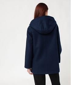 manteau court zippe a capuche doublee sherpa femme bleuJ139601_3