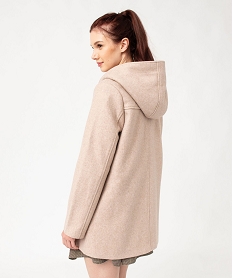 manteau court zippe a capuche doublee sherpa femme beigeJ139701_3