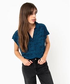 GEMO Chemise à manches courtes imprimée femme Imprimé