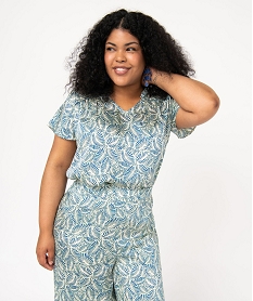 GEMO Blouse imprimée à manches courtes femme grande taille Imprimé