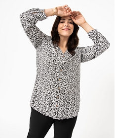 GEMO Chemise à manches longues imprimée femme grande taille imprime fleurs