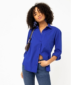 chemise ample en coton uni femme bleuJ142901_1