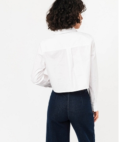 chemise ultra courte en coton femme blancJ143501_3