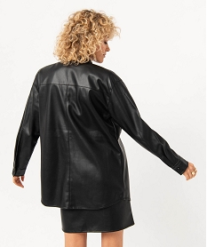 chemise a manches longues en synthetique imitation cuir femme noirJ143701_3