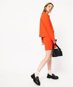 GEMO Chemise à manches longues avec boutons métalliques femme orange standard