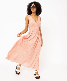 GEMO Robe empire longue sans manches imprimée femme imprime aztec