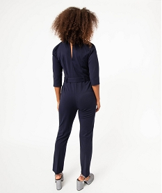 combinaison pantalon avec col tailleur femme bleuJ150801_3