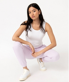 GEMO Pantalon de jogging femme molletonné Violet