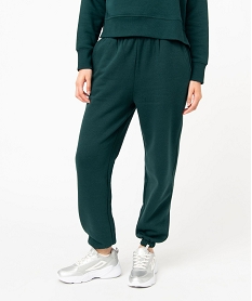 GEMO Pantalon de jogging en molleton femme vert standard