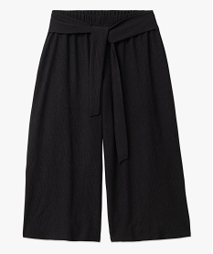 pantalon en toile gaufree femme grande taille noir leggings et jeggingsJ152101_4
