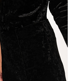pantalon large en velours fluide femme noirJ152801_2