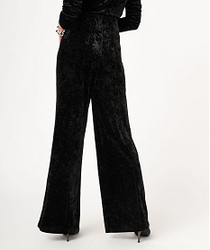 pantalon large en velours fluide femme noirJ152801_3