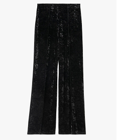 pantalon large en velours fluide femme noirJ152801_4