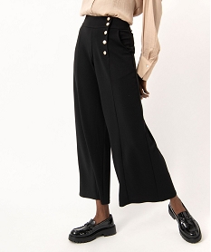 pantalon large avec boutons fantaisie femme noir pantacourtsJ153301_1