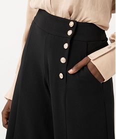 pantalon large avec boutons fantaisie femme noir pantacourtsJ153301_2