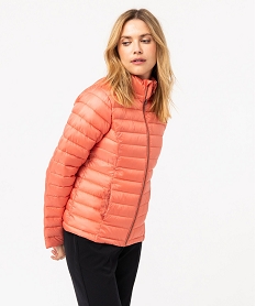 GEMO Doudoune à col montant avec rembourrage fin femme Orange
