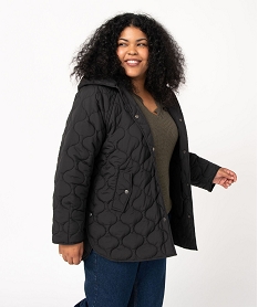 blouson femme grande taille matelasse avec capuche noirJ155301_1