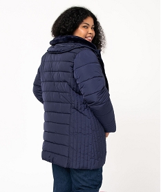 manteau femme grande taille matelasse avec col double bleuJ155601_3