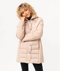 GEMO Manteau matelassé avec col montant doublé femme Beige