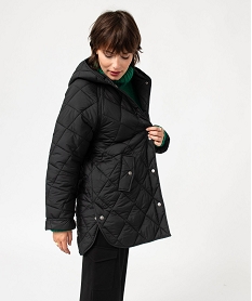 GEMO Manteau à capuche matelassé femme Noir