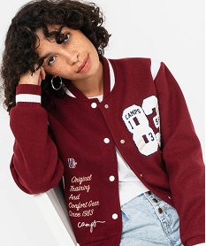 GEMO Blouson en feutrine esprit collège femme - Camps United Rouge