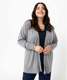 GEMO Gilet  long porté ouvert femme grande taille gris standard