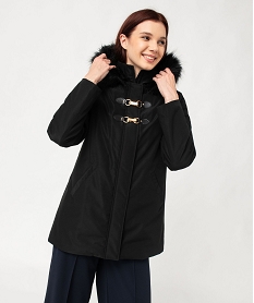 GEMO Parka femme avec capuche doublée Noir