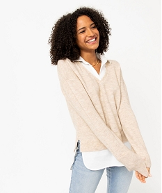 PULL BLANC PULL BEIGE CHINE