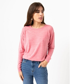 pull a col rond finitions roulottees femme roseJ167401_2
