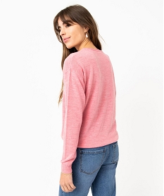 pull a col rond finitions roulottees femme roseJ167401_3