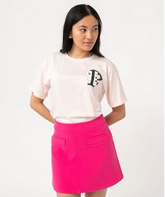 tee-shirt a manches courtes motif pikachu femme - pokemon roseJ173701_1