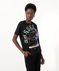 GEMO Tee-shirt à manches courtes avec motif manga femme - Naruto noir standard